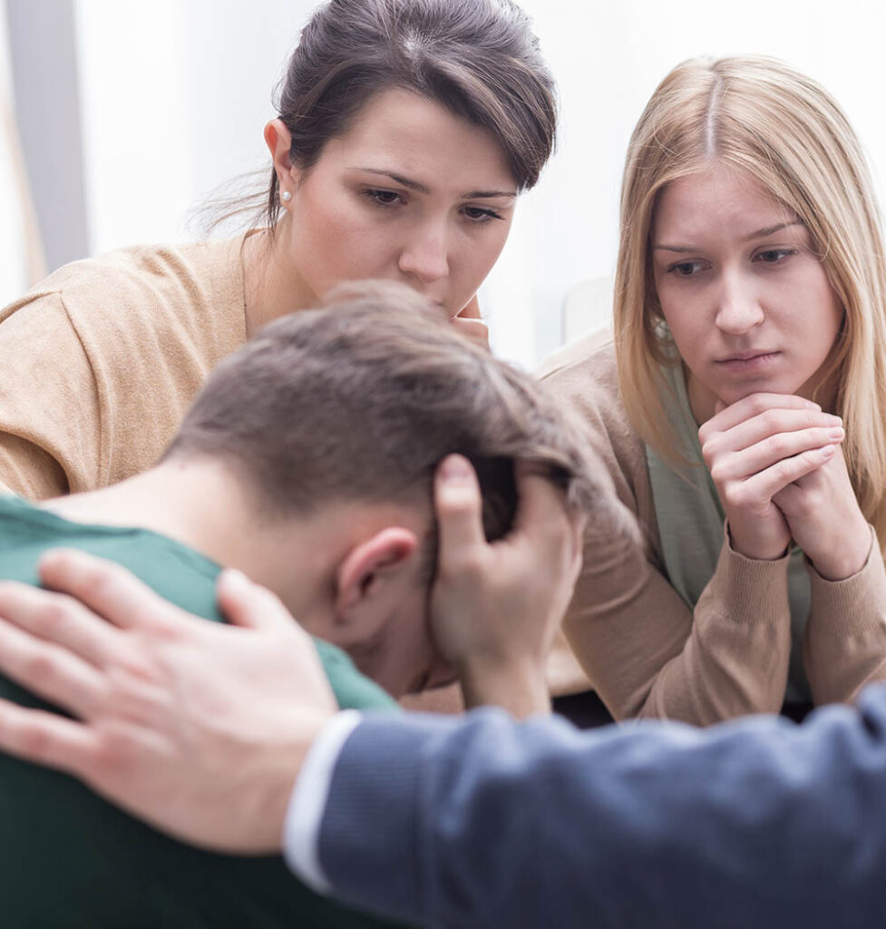 A family mourning the loss of a loved one